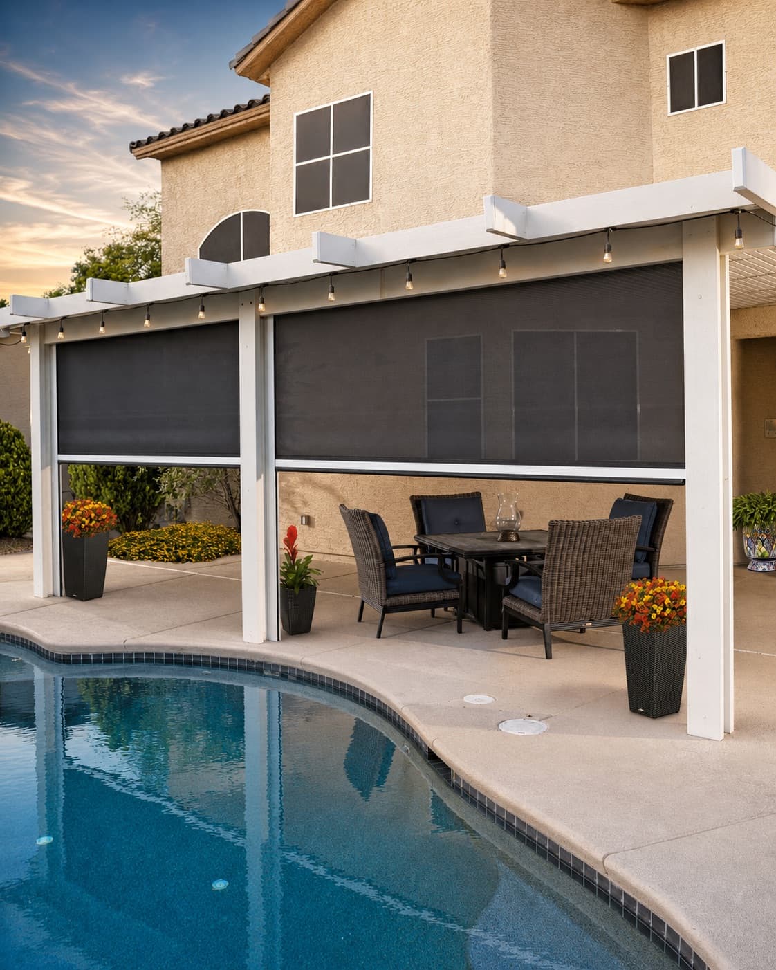 Exterior shade installation by SunScape Shades & Shutters in Southern Utah (2)
