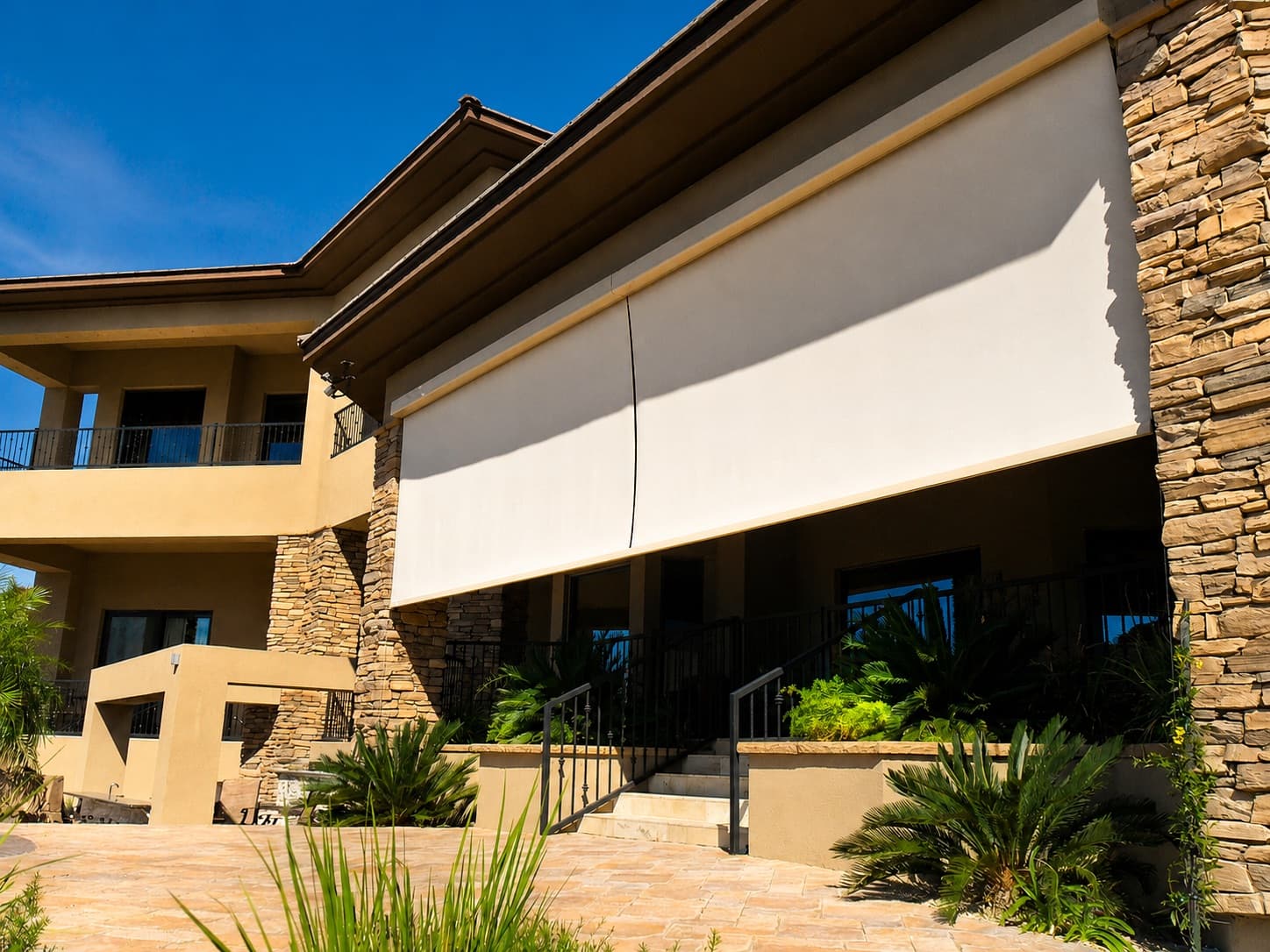 Exterior shade installation by SunScape Shades & Shutters in Southern Utah (7)